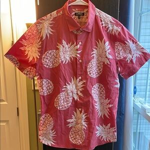 Express Men's Red Pineapple Print Shirt